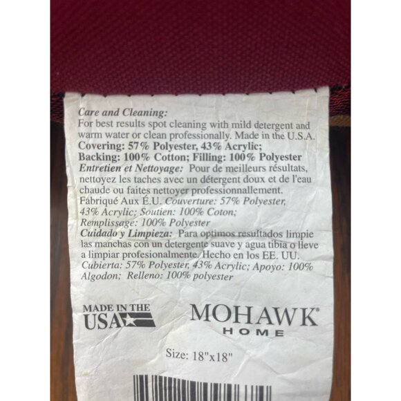 Tapestry Throw Accent Pillow 18”Christmas Chickadee  Mohawk Home Holly Snow Vtg - Picture 13 of 14